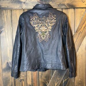 Harley Davidson Leather Embroidered Ridng Jacket